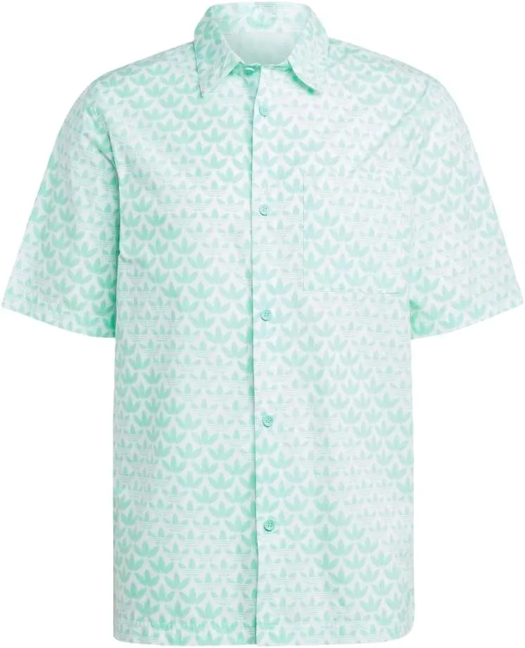 adidas Originals Monogram All Over Print Short Sleeve Woven Easy Green MD