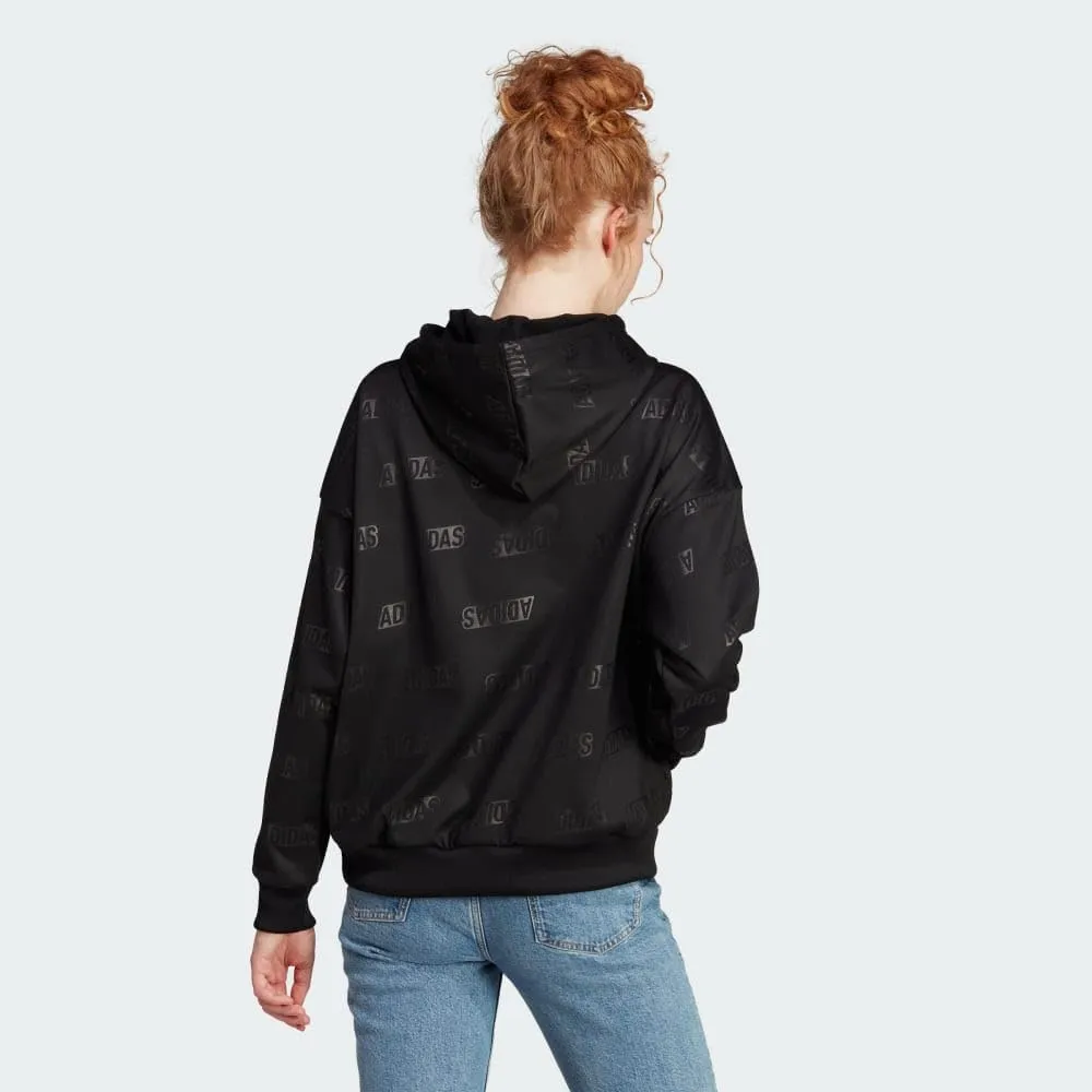 adidas Women's Embossed Monogram Fleece Hoodie