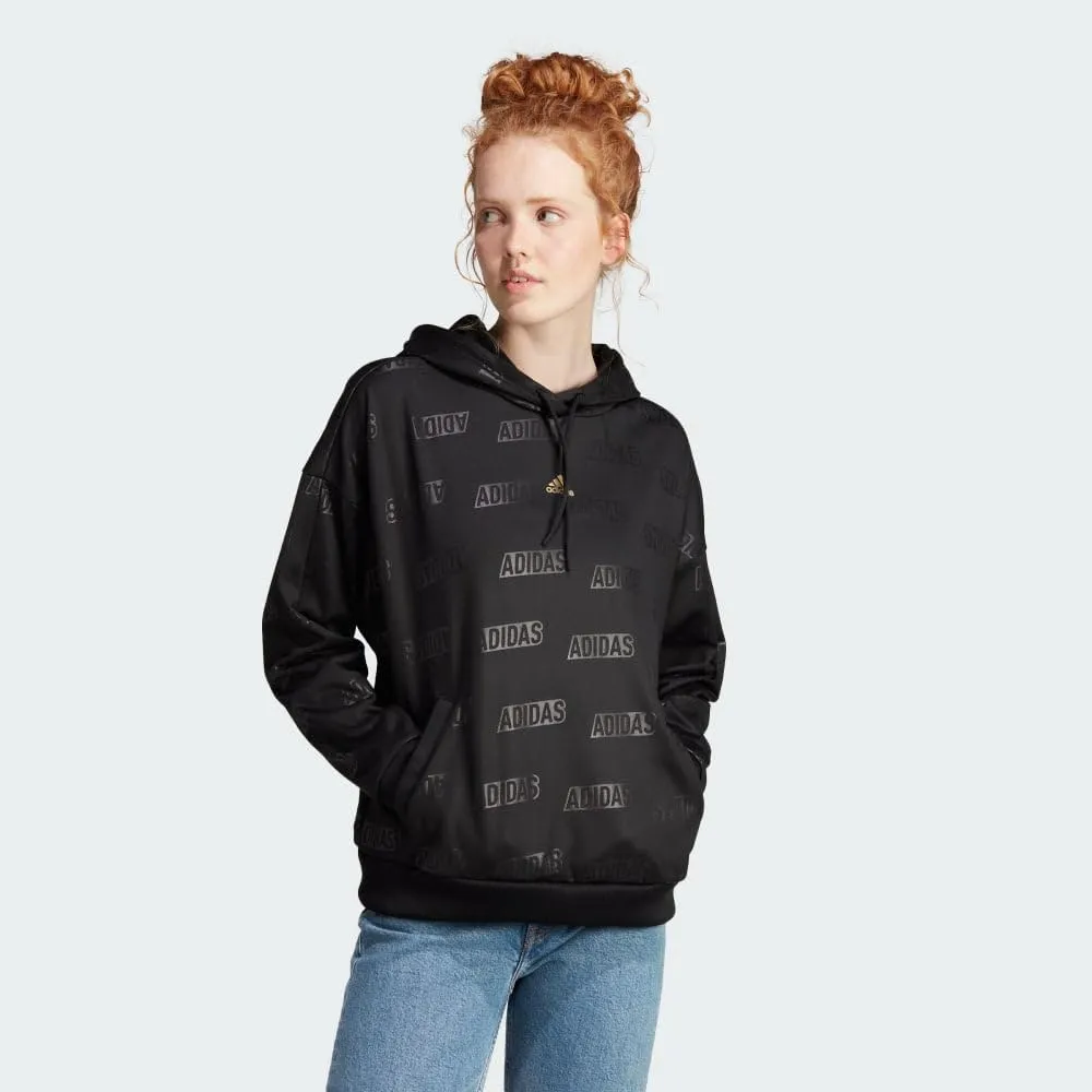adidas Women's Embossed Monogram Fleece Hoodie