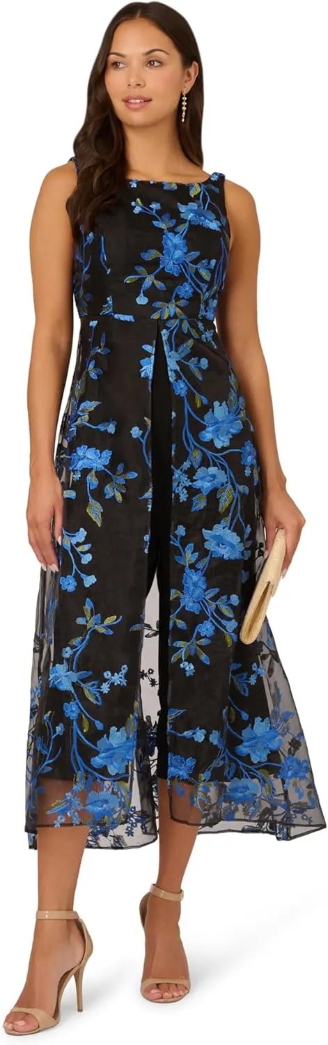 Adrianna Papell womens Embroidered Jumpsuit