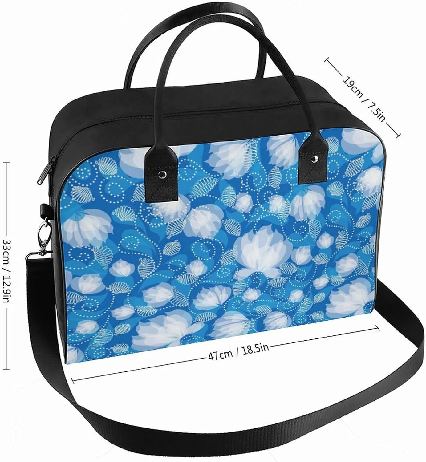 Adult Crossbody Nylon Oriental Cherry Novelty Handbag for Traveling 13" X 19" X 8"