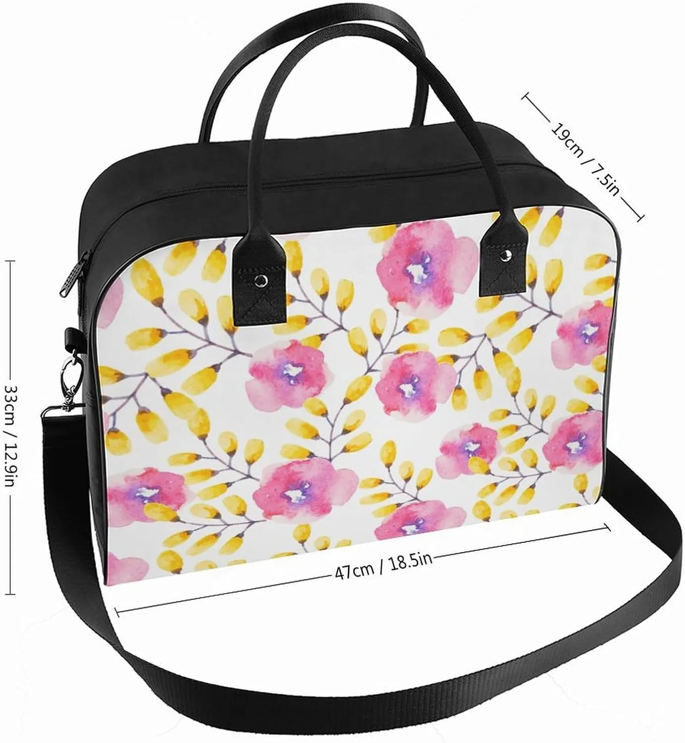Adult High-capacity Nylon Berries Patterns Classic Handbag for Business Trip 13" X 19" X 8"