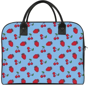 Adult High-capacity Nylon Berries Patterns Classic Handbag for Business Trip 13" X 19" X 8"