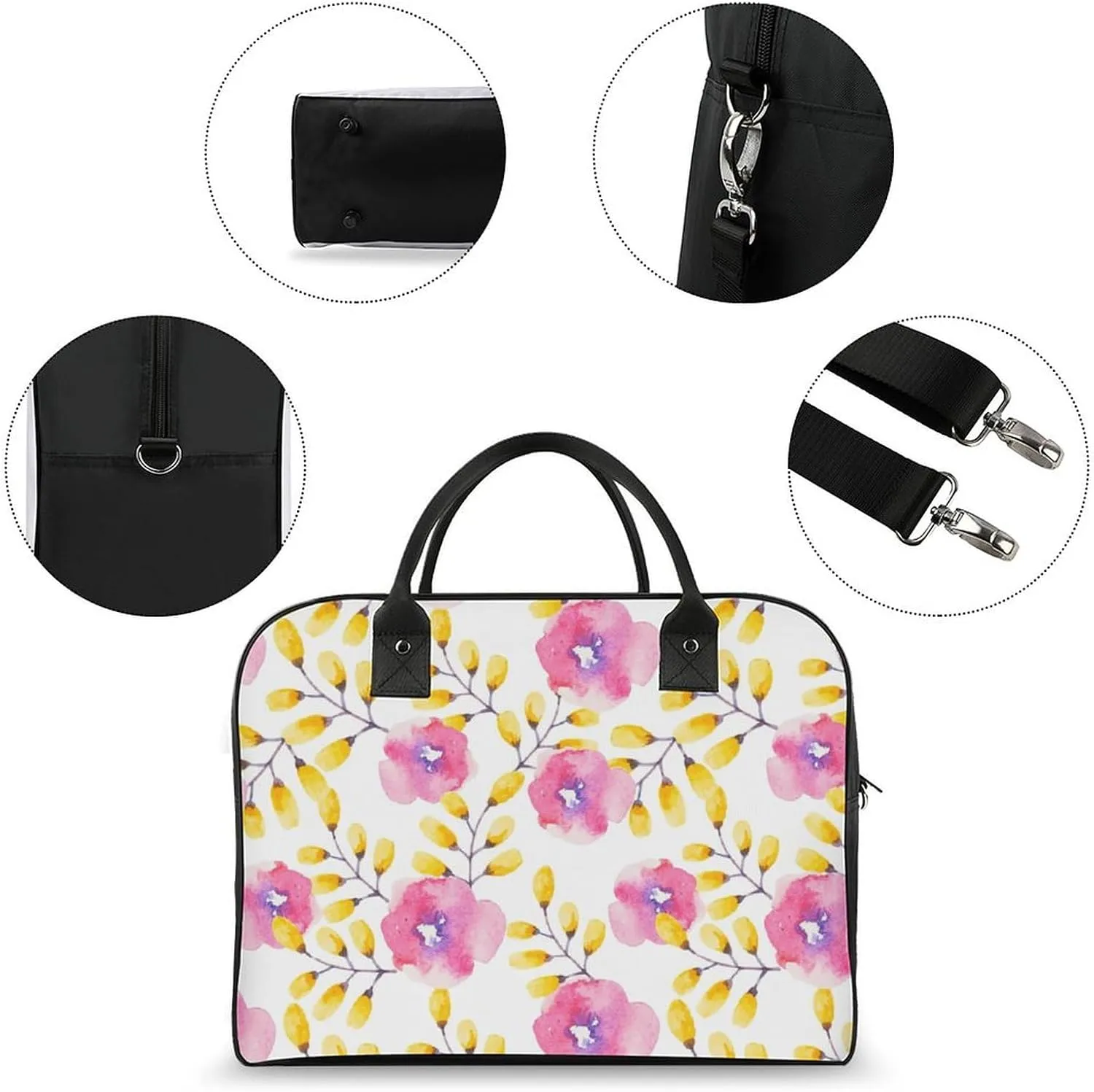 Adult High-capacity Nylon Berries Patterns Classic Handbag for Business Trip 13" X 19" X 8"