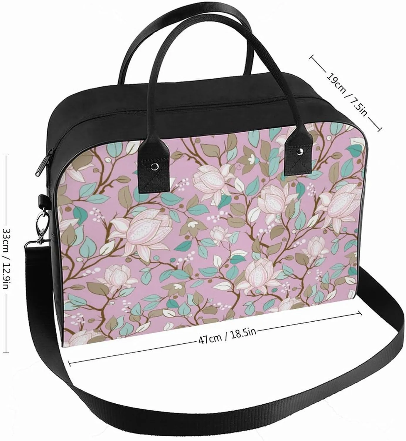 Adult High-capacity Nylon Colorful Butterfly Retro Handbag for Touring 13" X 19" X 8"