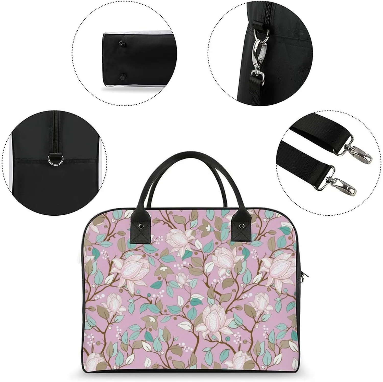 Adult High-capacity Nylon Colorful Butterfly Retro Handbag for Touring 13" X 19" X 8"