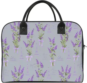 Adult High-capacity Nylon Purple Paris Modern Handbag for Journey 13" X 19" X 8"