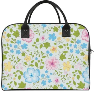 Adult Large Capacity Nylon Rosa Chinensis Elegant Handbag for Journey 13" X 19" X 8"
