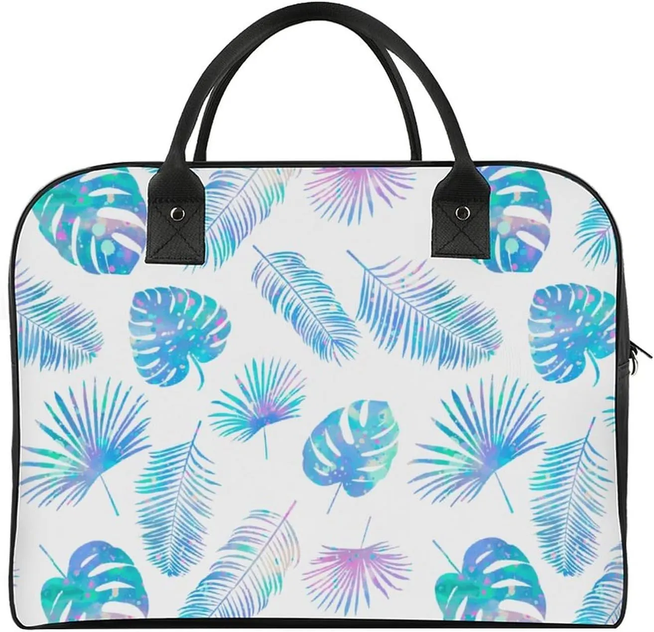 Adult Large Capacity Nylon Yellow Florals Stylish Handbag for Traveling 13" X 19" X 8"