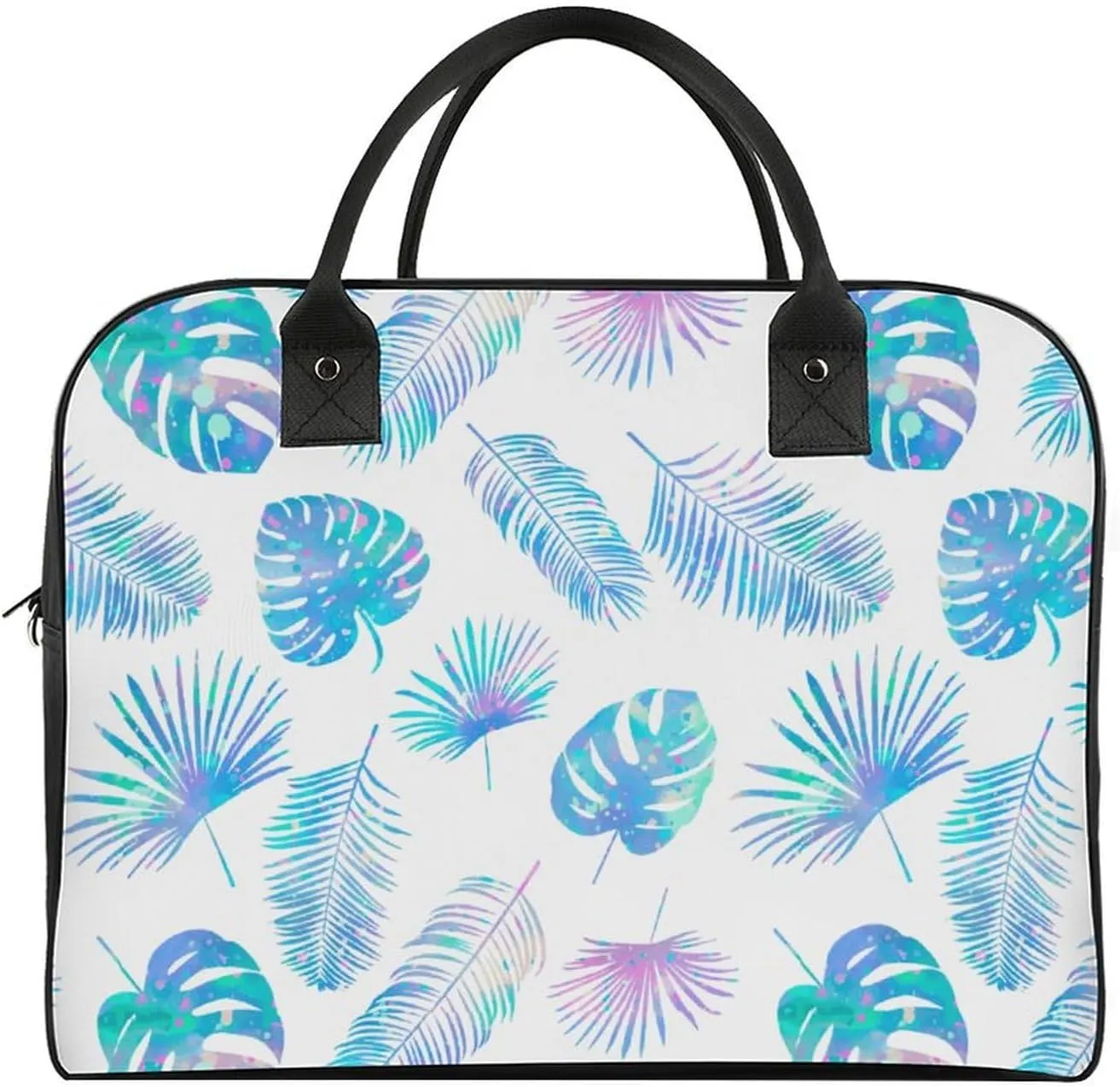 Adult Large Capacity Nylon Yellow Florals Stylish Handbag for Traveling 13" X 19" X 8"