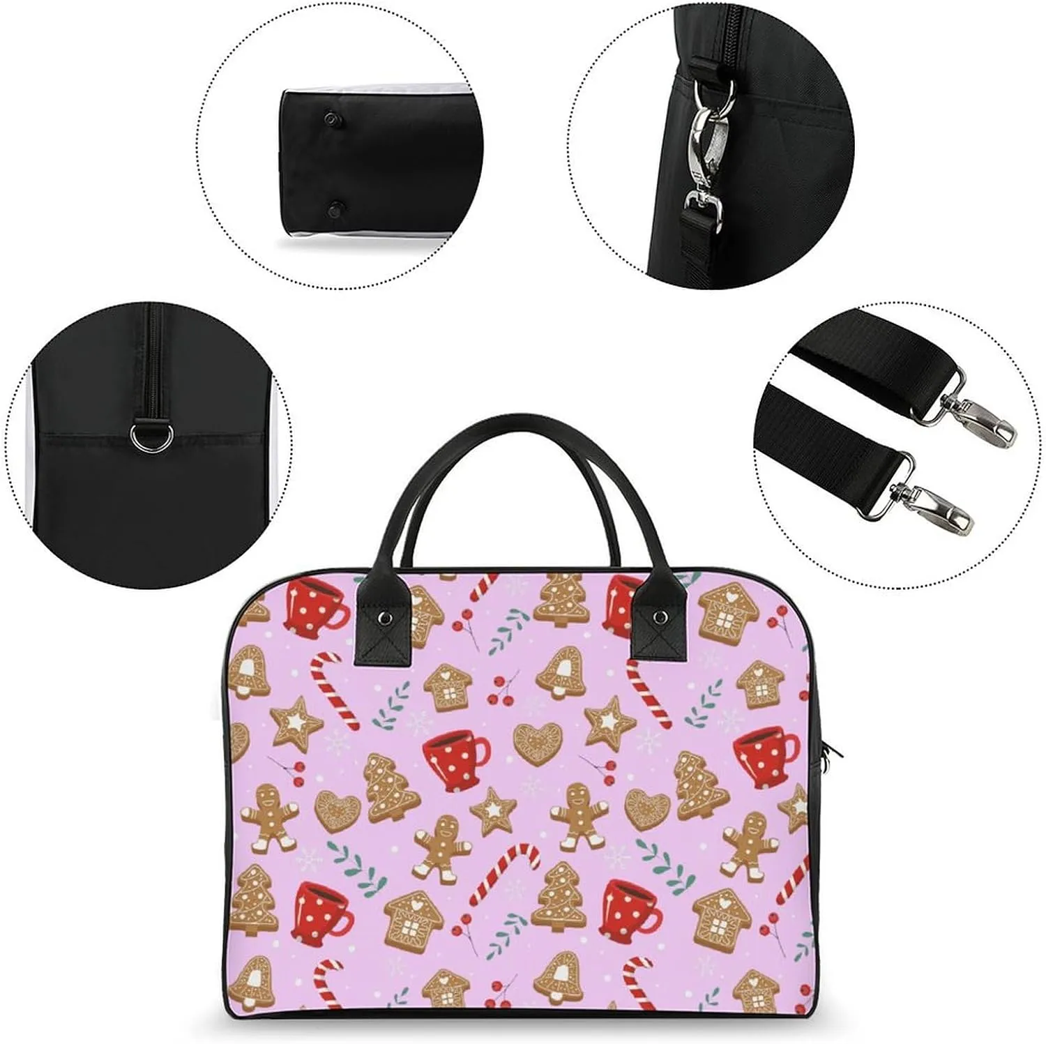 Adults Casual Nylon Coconut Tree Fashion Handbag for Travel 13" X 19" X 8"