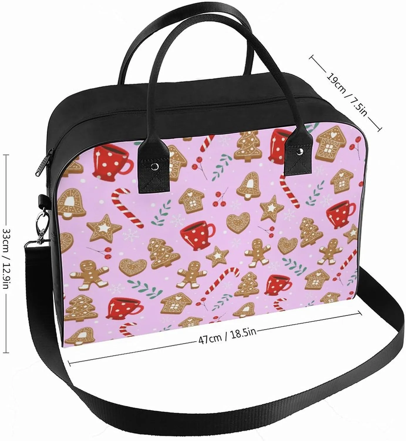 Adults Casual Nylon Coconut Tree Fashion Handbag for Travel 13" X 19" X 8"