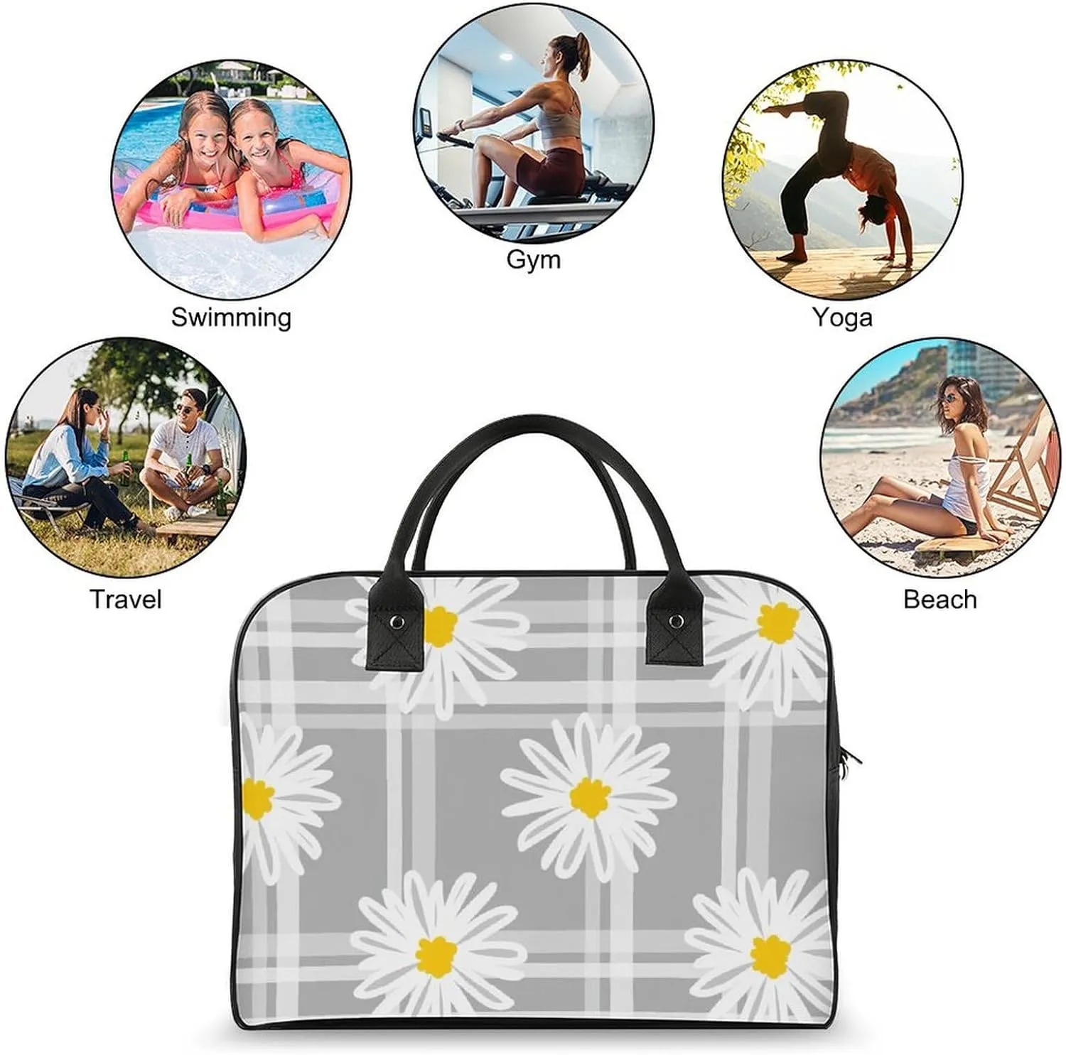 Adults Shoulder Nylon Colorful Butterfly Aesthetic Handbag for Travel 13" X 19" X 8"