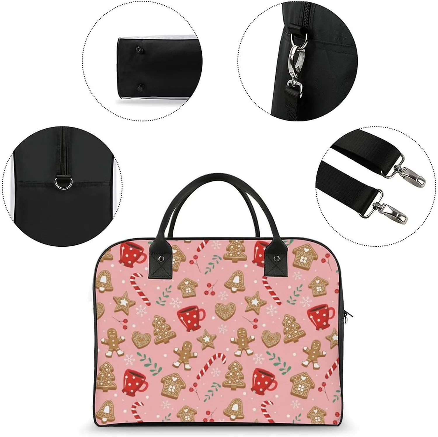 Adults Shoulder Nylon Santa Gifts Fashion Handbag for Journey 13" X 19" X 8"