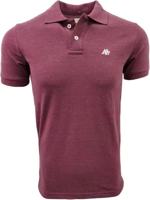 AEROPOSTALE Men's Solid Uniform Logo Rugby Polo Shirt