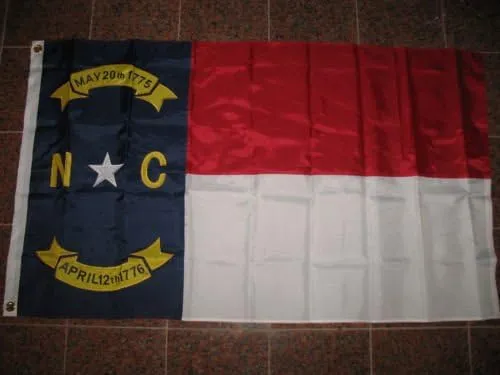AES 6x10 ft Embroidered Sewn Solarmax North Carolina Nylon Flag Grommets Clips