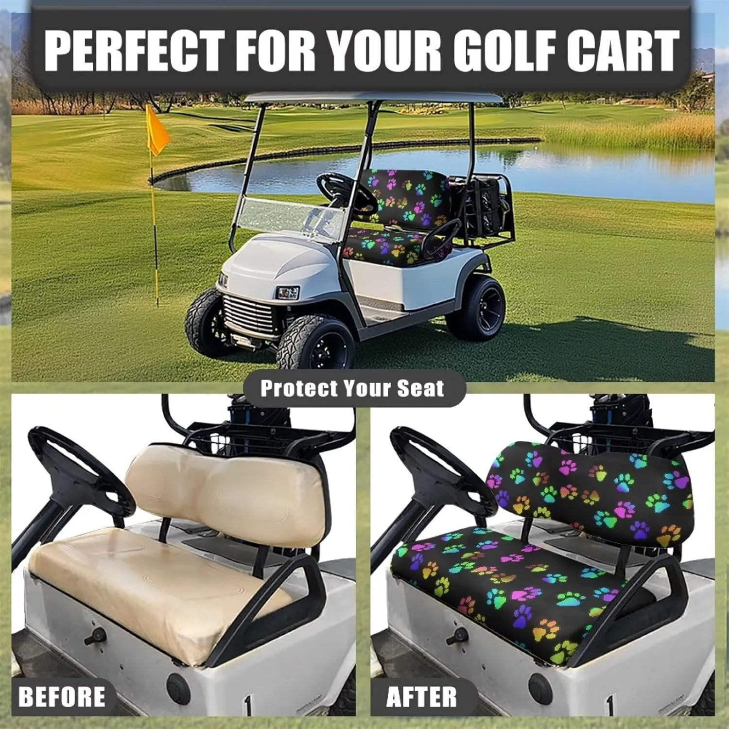 AFPANQZ Golf Cart Seat Cover Blanket - Breathable, Summer Use, Universal Fit, Anti-Dust & Scratch-Resistant Towel