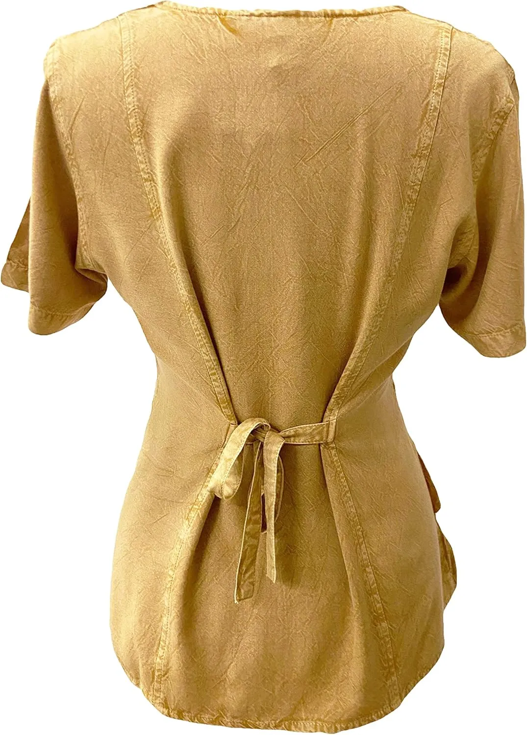 Agan Traders 2025 Summer Medieval Vintage Round Neck Women's Blouses - Short Sleeve Embroidered Tops for Women