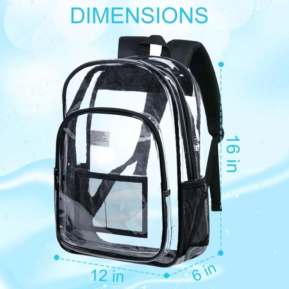 AGSDON Clear Backpack, Heavy Duty Transparent Bookbag, See Through PVC Backpacks for Women Men
