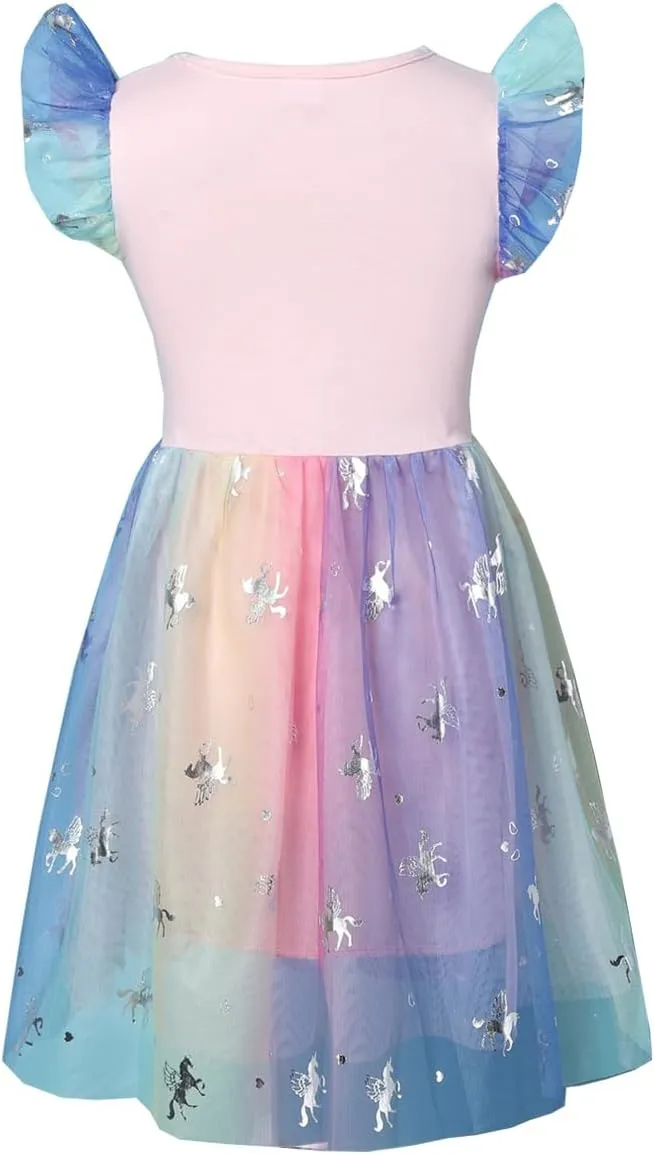 Akyzic Toddler Tulle Dress Unicorn Outfit Birthday Princess Party Girls Summer Causal Tutu Skirts