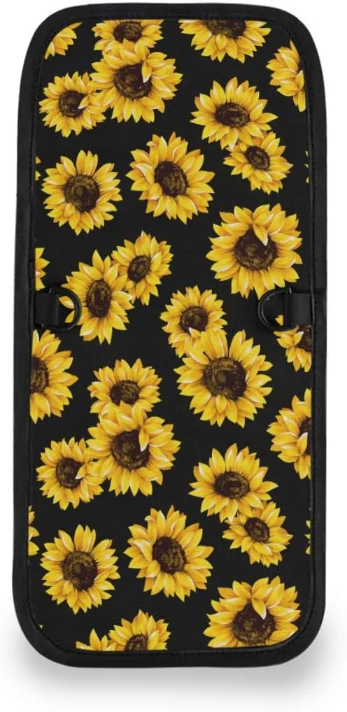 ALAZA Sunflower Print Floral Balck Small Crossbody Wallet Purse Flower Floral Cell Phone Bag Rfid Passport Holder with Credit Card Slots
