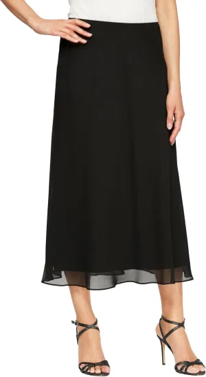 Alex Evenings Women's Midi Length Formal Skirt (Reg and Petite)