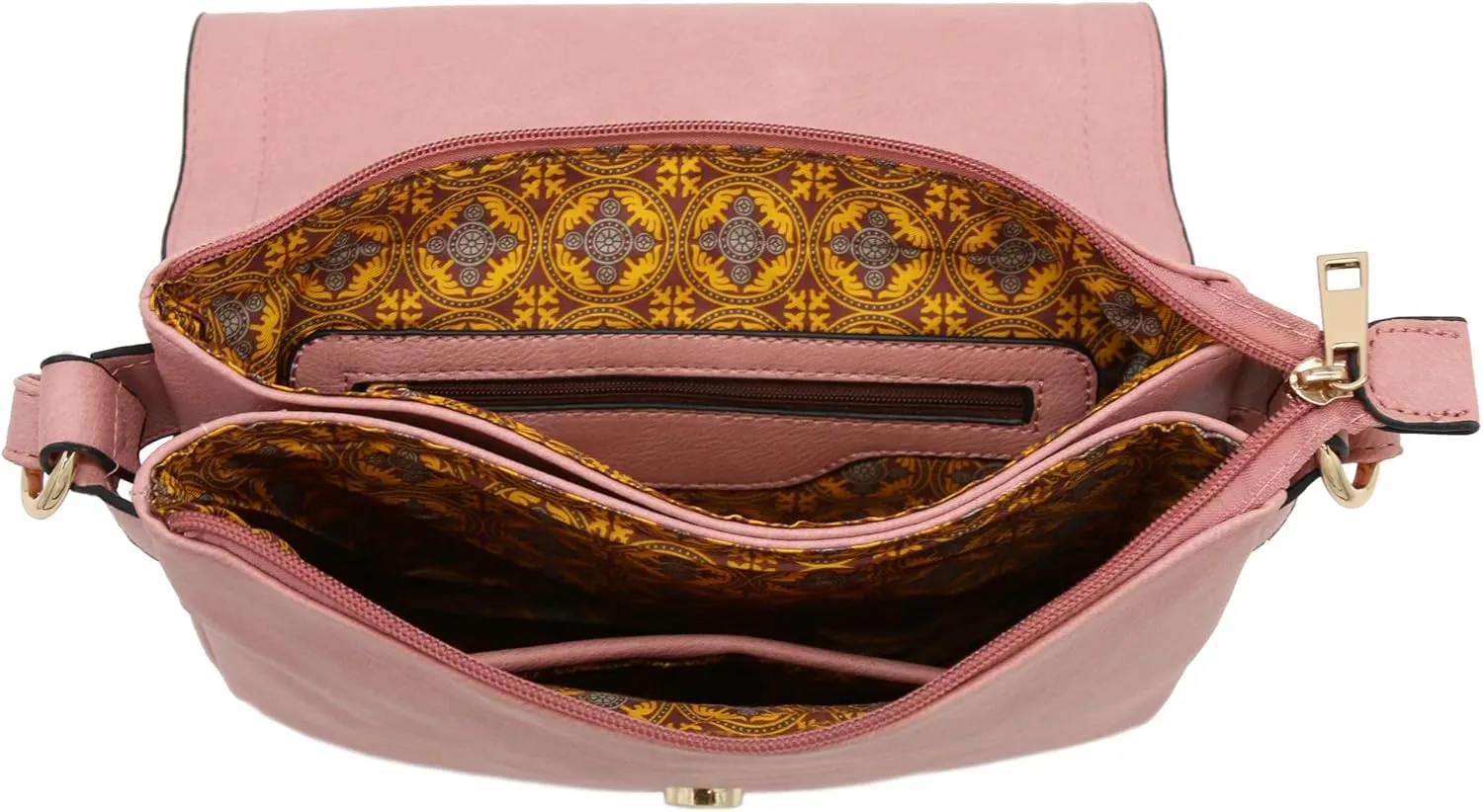 ALYSSA Double Compartment Large Flapover Crossbody Bag