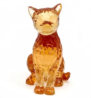 Amber Cat Figurines Statue Decor Cat Memoial Gifts for Cat Lovers Mom Women,Knick Knacks for Shelf, Bookshelf Decor,Resin Cat Sculpture