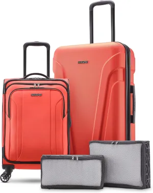 American Tourister TROUPE Hardside and Softside TRAVEL SYSTEM, 4PC SET, Chili Pepper Red