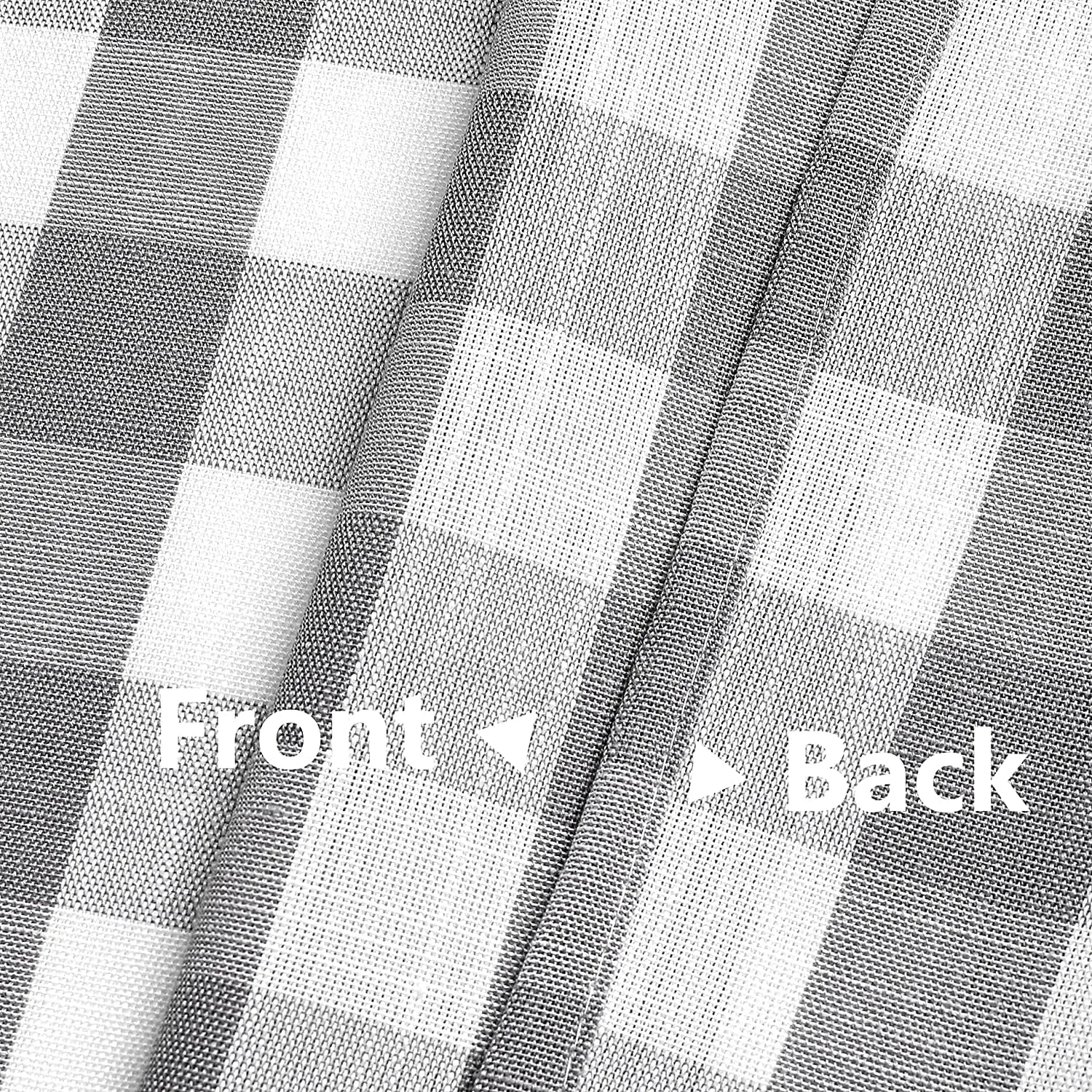 Amzdecor Buffalo Check Tier Curtains for Kitchen, Thick Yarn Dyed Buffalo Plaid Gingham Rod Pocket Farmhouse Cafe Bathroom Drapes, Short Kitchen Window Curtains, 28" W x 24" L, Sliver/Gray, Set of 2