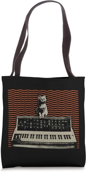 Analog Modular Synthesizer Cat Lover Music Producer Tote Bag