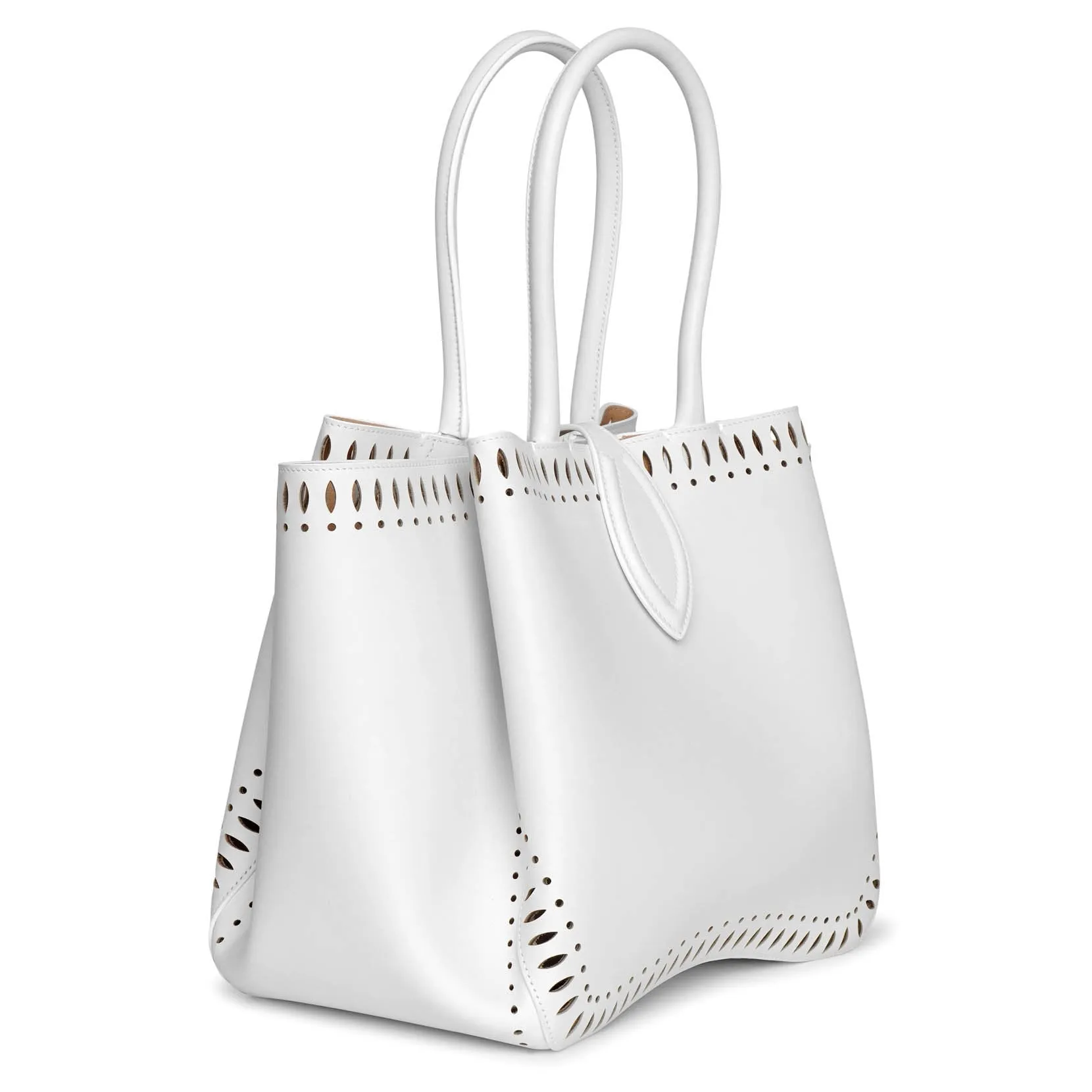Angele 25 white leather tote bag