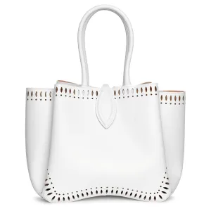 Angele 25 white leather tote bag