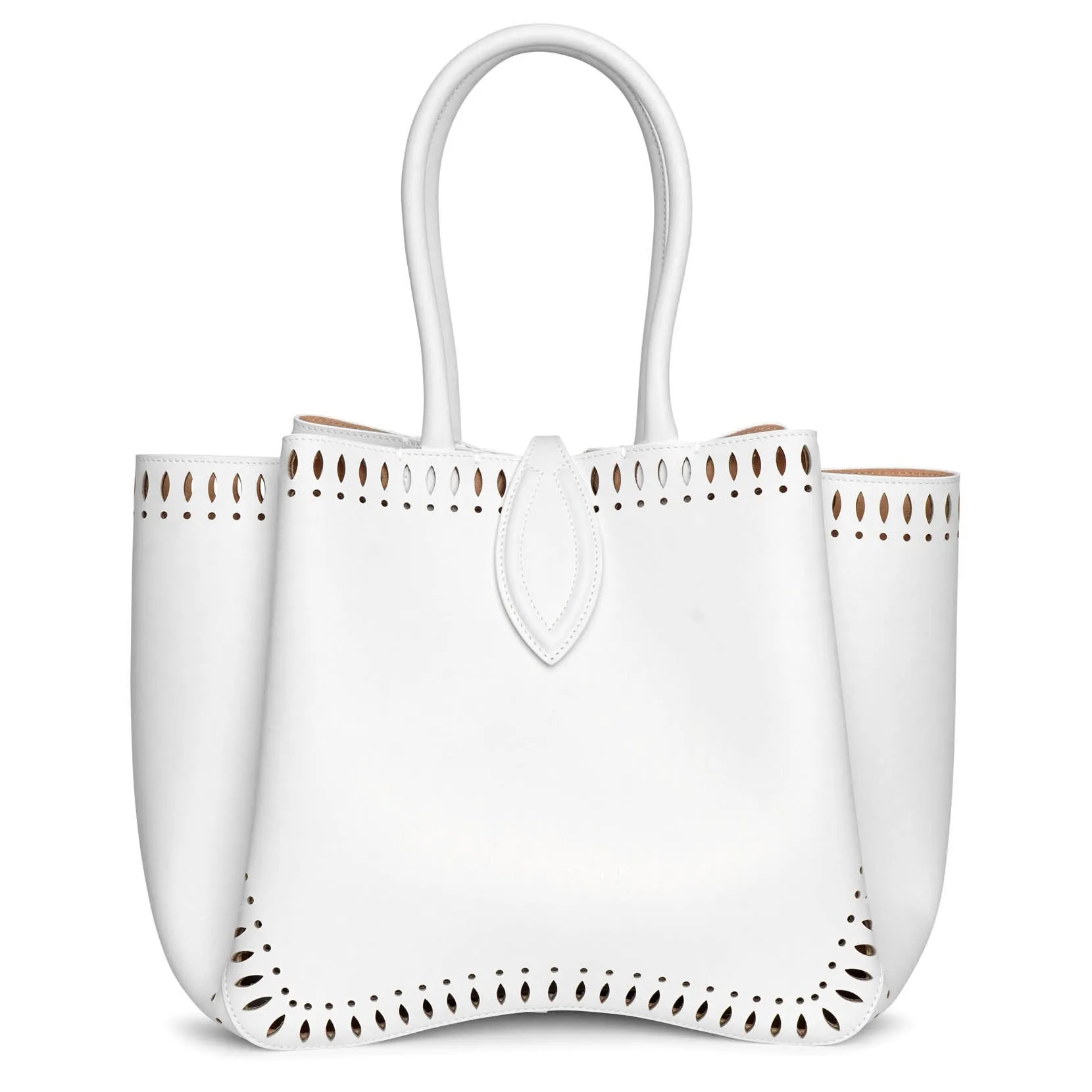 Angele 25 white leather tote bag