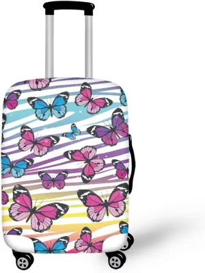Anti Scratch Luggage Protector - Fashion Travel Bags Protective Cover Dustproof & Scratch-Resistant Covers for Checked Suitcases Butterfly Design