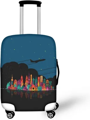 Anti Scratch Luggage Protector - Fashion Travel Bags Protective Cover Waterproof & Scratch-Resistant Covers for Checked Suitcases Airplane Design