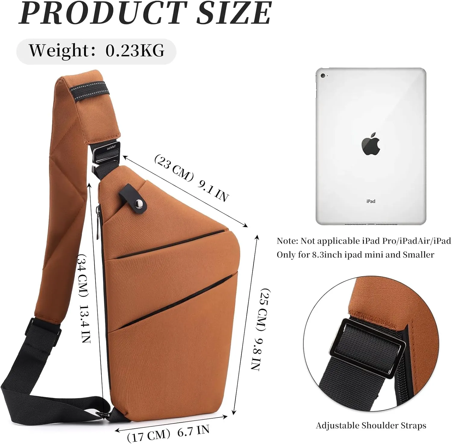 Anti Theft Crossbody Bag,Sling Bag for Women Men,Multi-pocket Chest Shoulder Bag for Travel, Sport, Work