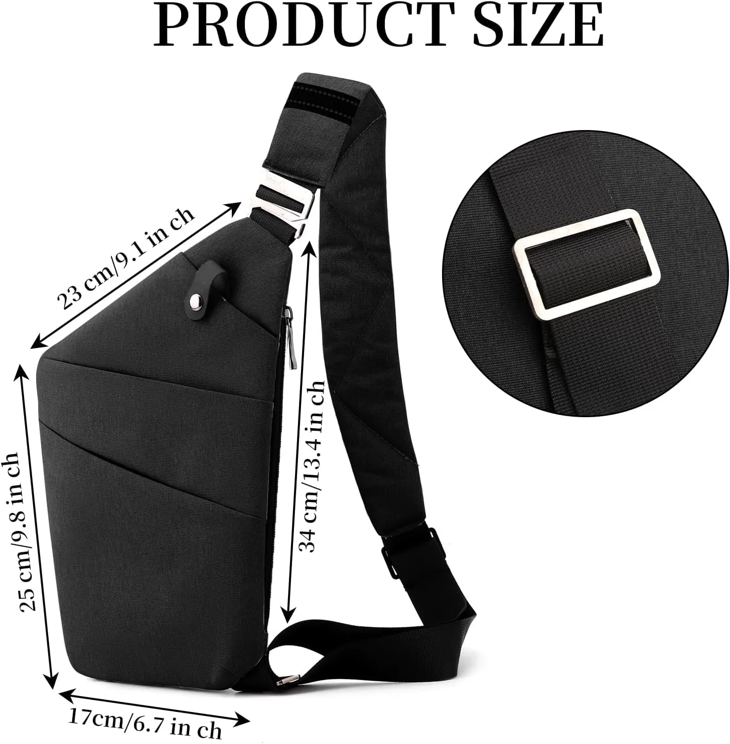 Anti Theft Crossbody Bag,Sling Bag for Women Men,Multi-pocket Chest Shoulder Bag for Travel, Sport, Work