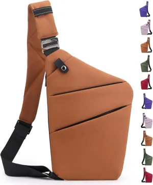 Anti Theft Crossbody Bag,Sling Bag for Women Men,Multi-pocket Chest Shoulder Bag for Travel, Sport, Work