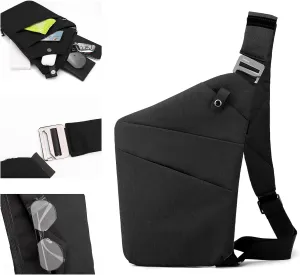 Anti Theft Crossbody Bag,Sling Bag for Women Men,Multi-pocket Chest Shoulder Bag for Travel, Sport, Work