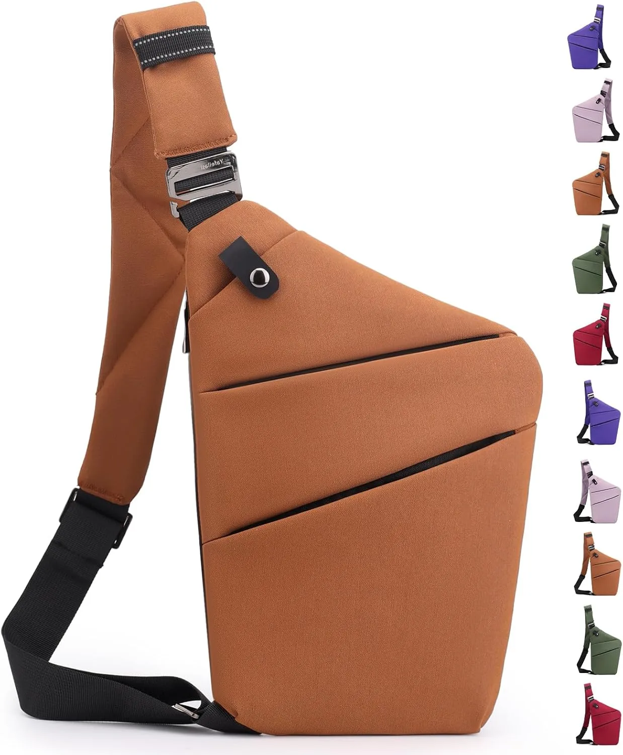 Anti Theft Crossbody Bag,Sling Bag for Women Men,Multi-pocket Chest Shoulder Bag for Travel, Sport, Work