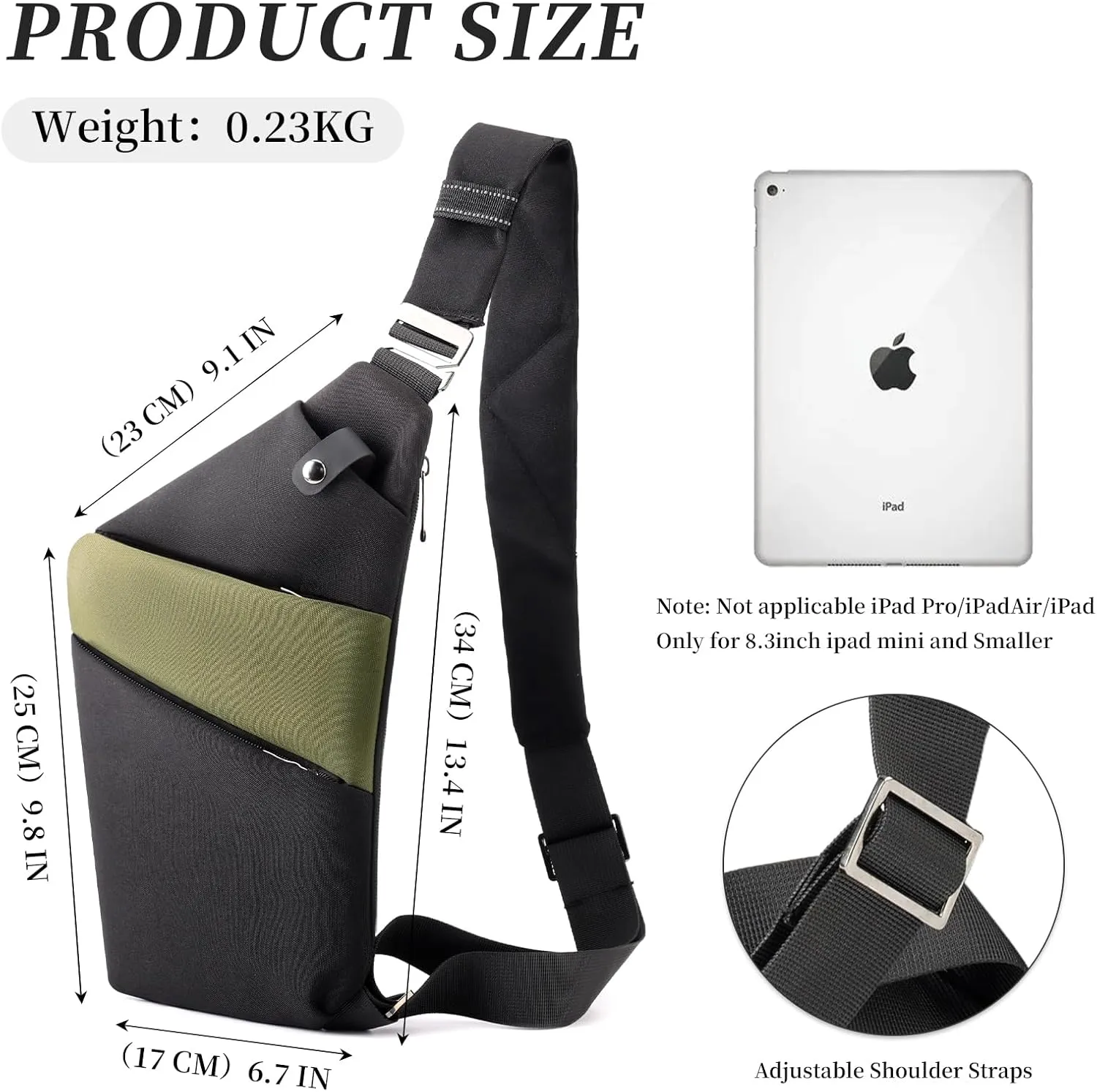 Anti Theft Crossbody Travel Bag - Multi-pocket Shoulder Bag with Adjustable Strap,Slim Sling Bag for Women Men