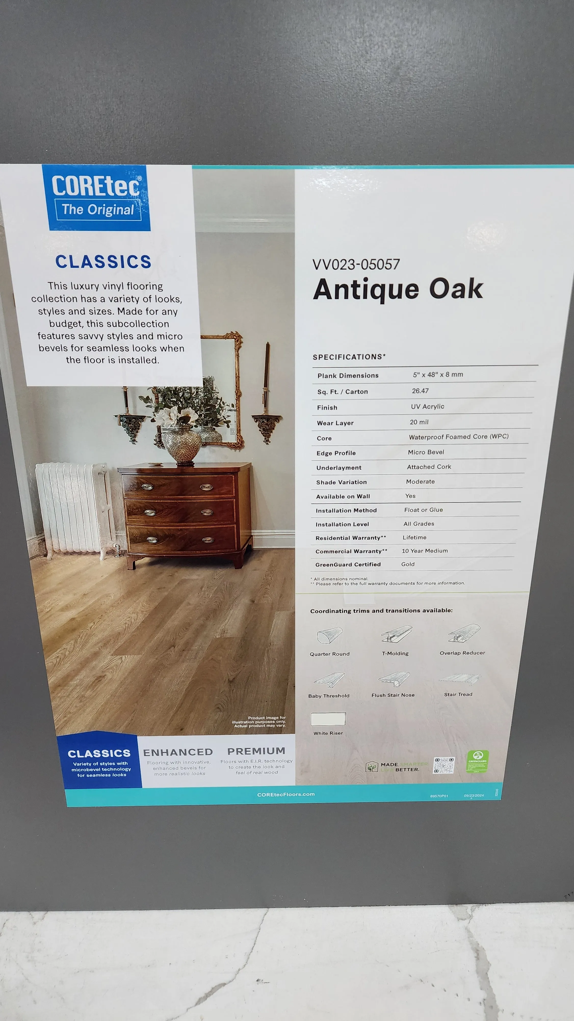 Antique Oak - Coretec vv023 Originals Classics