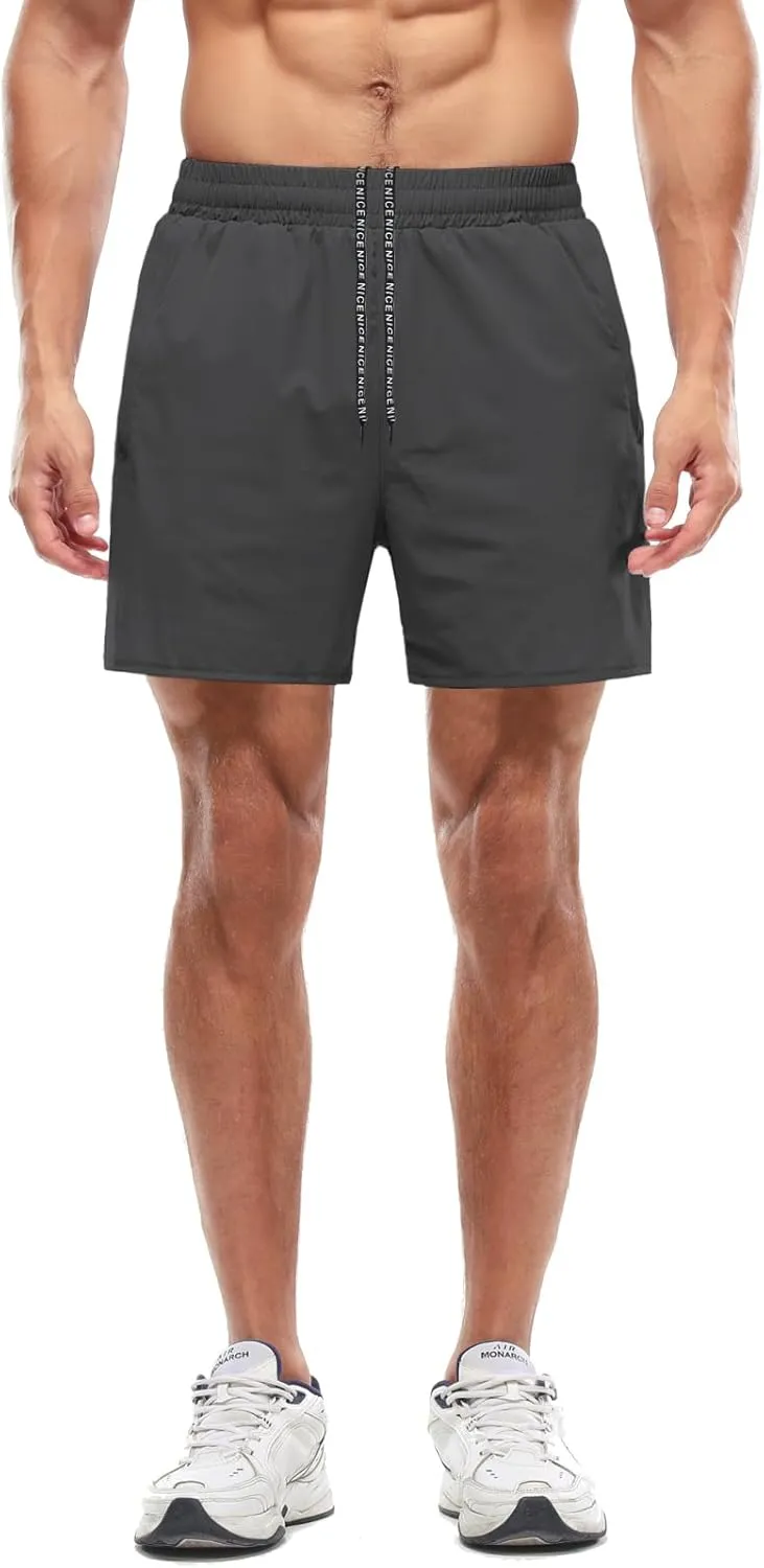 Aolesy Men’s 2 in 1 Running Shorts -5''/7'' Quick Dry Workout Gym Shorts with Pockets, Tennis Training Athletic Shorts