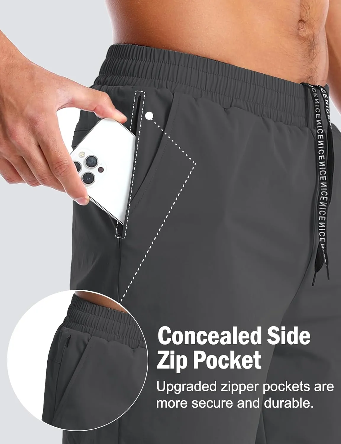 Aolesy Men’s 2 in 1 Running Shorts -5''/7'' Quick Dry Workout Gym Shorts with Pockets, Tennis Training Athletic Shorts