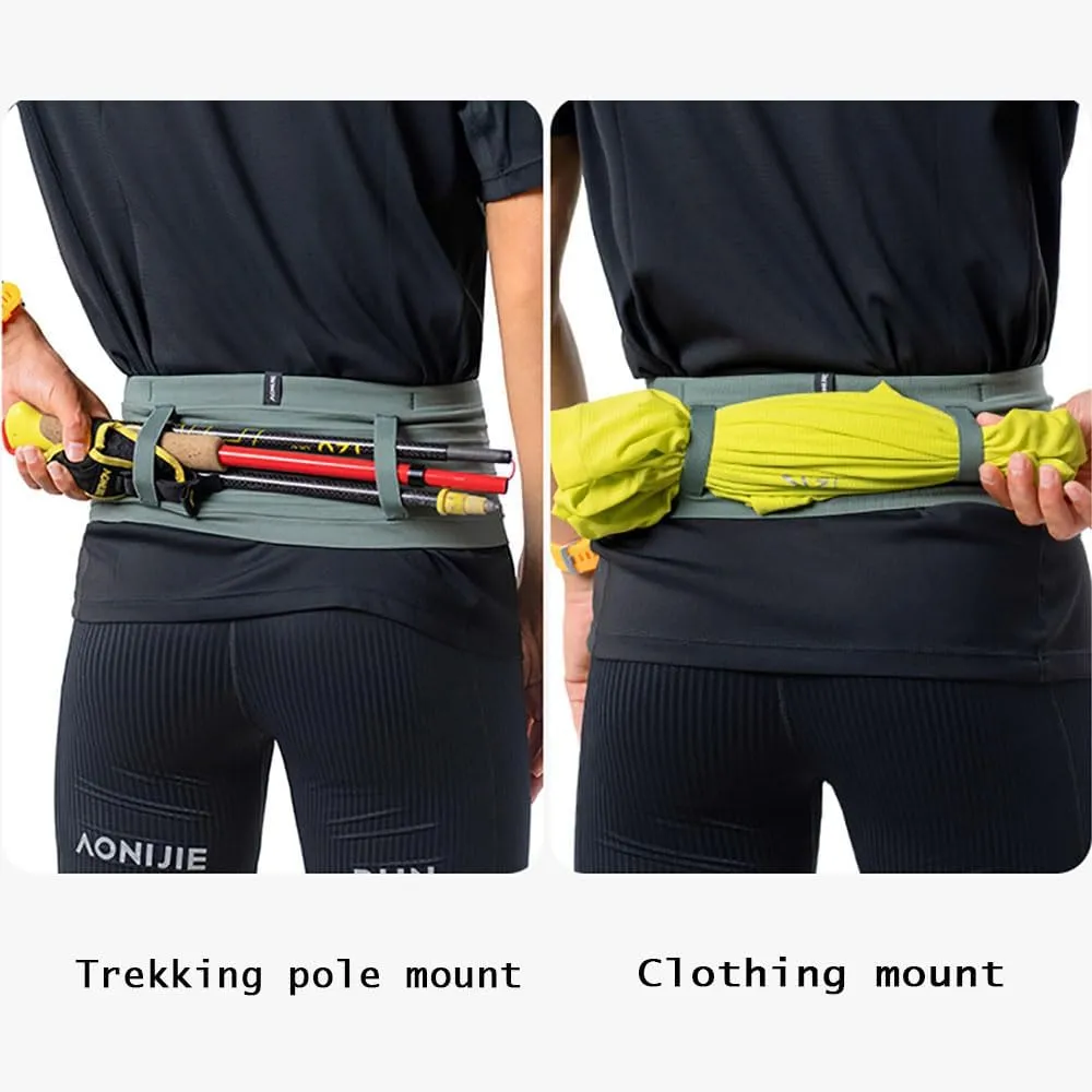 AONIJIE Running belt waist bag, multi-compartment storage waist bag suitable for walking, traveling, sports, hiking, and exercising (black,Large)