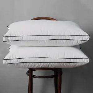 APSMILE Feathers & Down Pillow for Sleeping, 2 Pack King Size Gusseted Pillow Inserts, Hotel Collection Medium Bed Pillow Set for Stomach, Side and Back Sleepers, 20x36