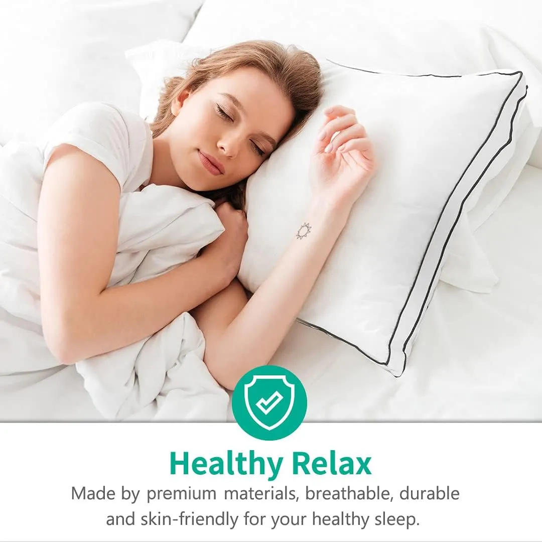 APSMILE Feathers & Down Pillow for Sleeping, 2 Pack King Size Gusseted Pillow Inserts, Hotel Collection Medium Bed Pillow Set for Stomach, Side and Back Sleepers, 20x36