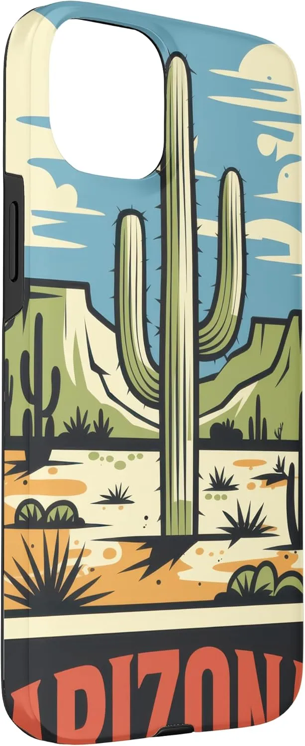 Arizona Cactus Desert Travel Trip Vintage Case for iPhone 15 Plus