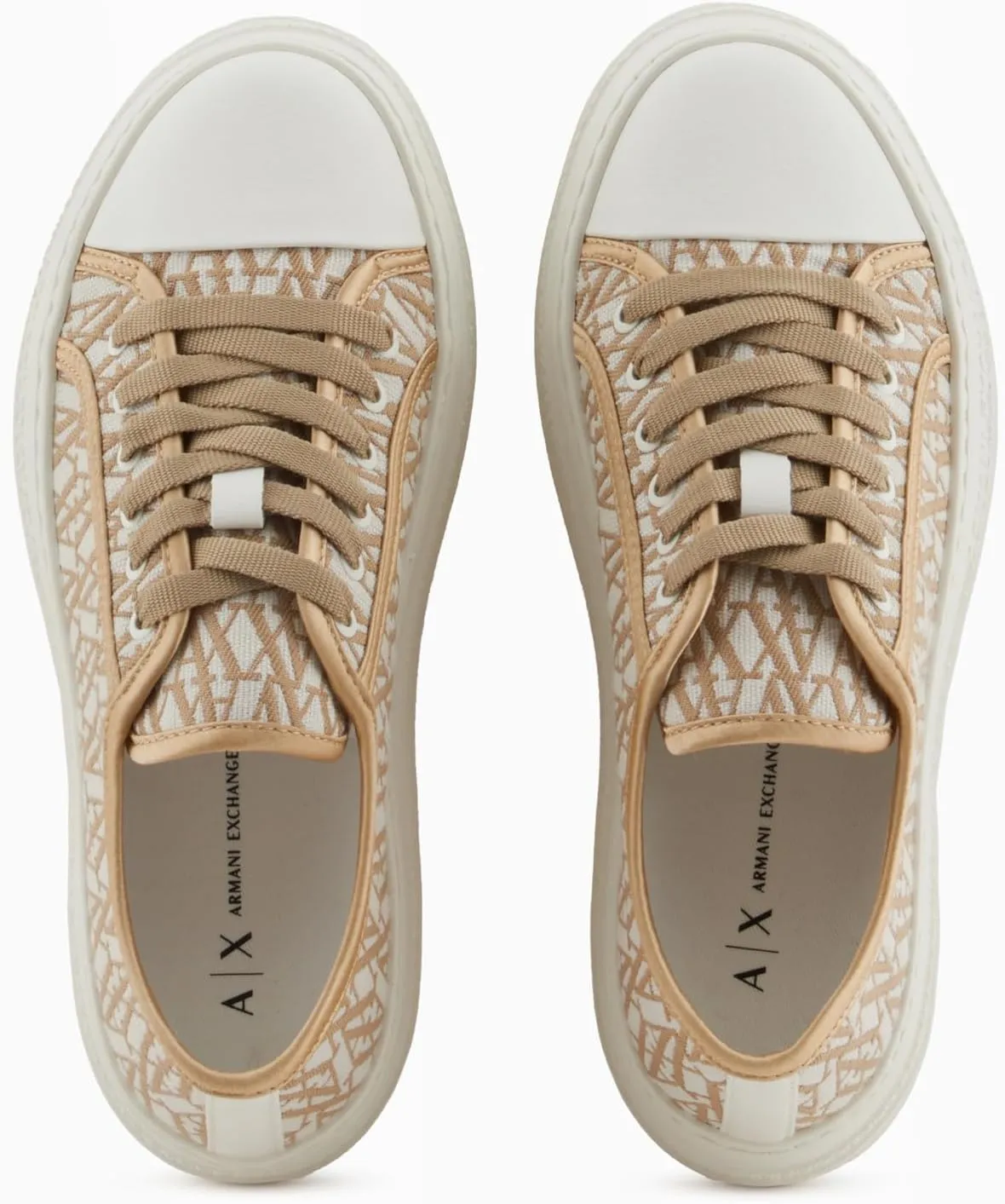Armani Exchange Women's Jacquard All Over A|x Monogram Logo Sneaker